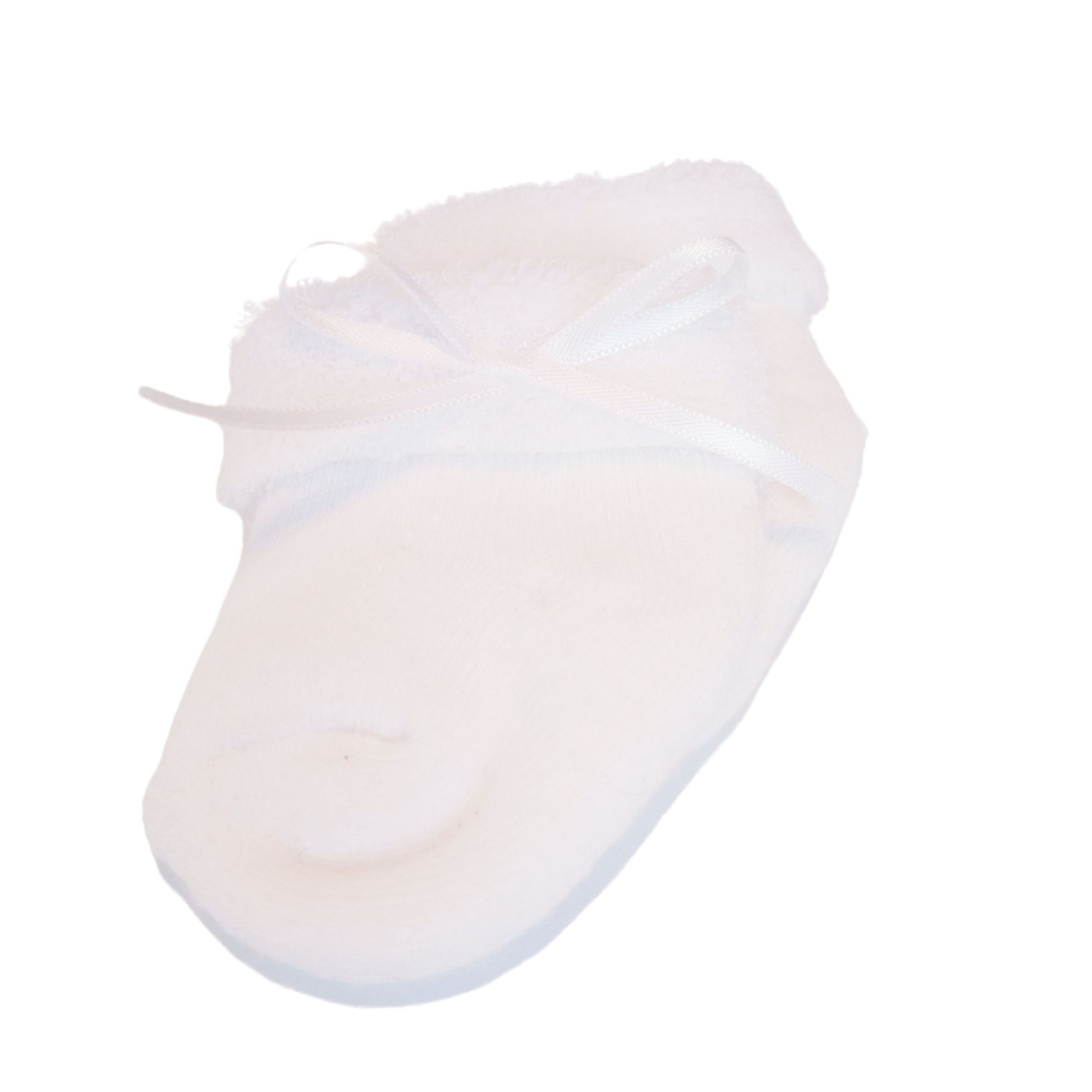 Soft white doll socks with a delicate ribbon, perfect for dolls 34-45 cm.