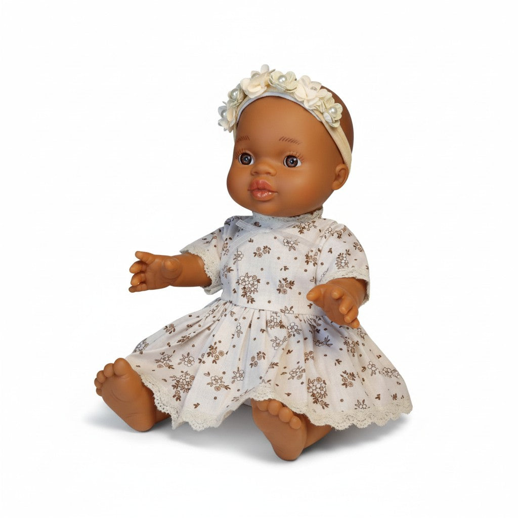 Handmade floral elastic headband for Baby Born doll 32–50 cm